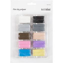 Feiner Polymerton, Pastellfarben, 10x20 g/ 1 Pck