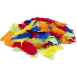 Daunen, L 7-15 cm, Sortierte Farben, 100 g/ 1 Btl.
