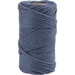 Macramé-Kordel, L 55 M, D 4 mm, Blau, 330 g/ 1 Rolle