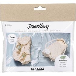 Mini Kreativ Set Schmuck, Armband und Ohrringe aus Aventurin-Quarz-Mischung, 1 Pck