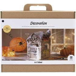 Mini Kreativ Set Dekoration, Geisterhaus, Schwarz, Hellbraun, Orange, 1 Pck
