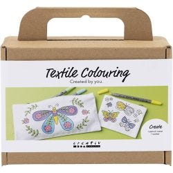 Mini Kreativ Set Stoffbemalen, Schmetterlinge, Pastellfarben, 1 Pck