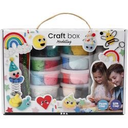 Modellier-Box mit Foam Clay® und Silk Clay®, Modellieren, Sortierte Farben, 1 Set