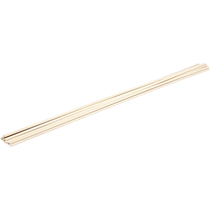 Holzstäbe rund, L 60 cm, D 6 mm, 10 Stk/ 1 Pck