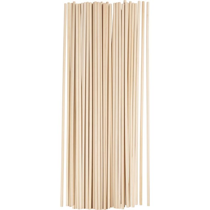 Holzstäbe rund, L 60 cm, D 8 mm, 50 Stk/ 1 Pck