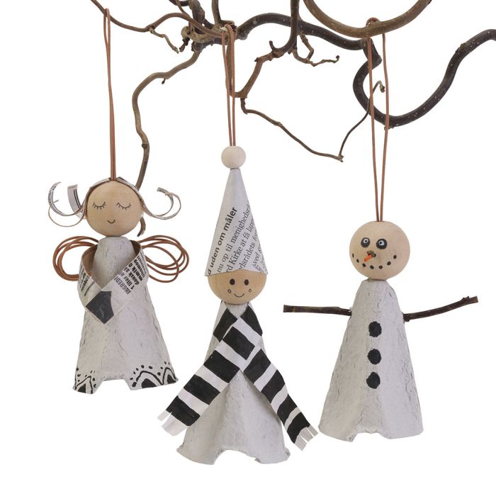 Rustikale und elegante Weihnachtsdekoration aus Eierkartons