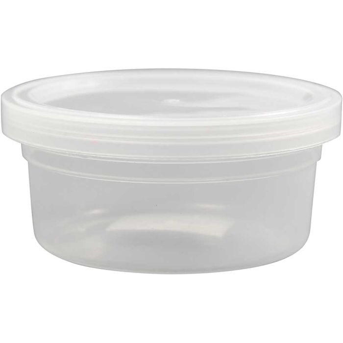 Plastikdose mit Deckel, H 38 mm, D 84 mm, 125 ml, 20 Stk/ 1 Pck