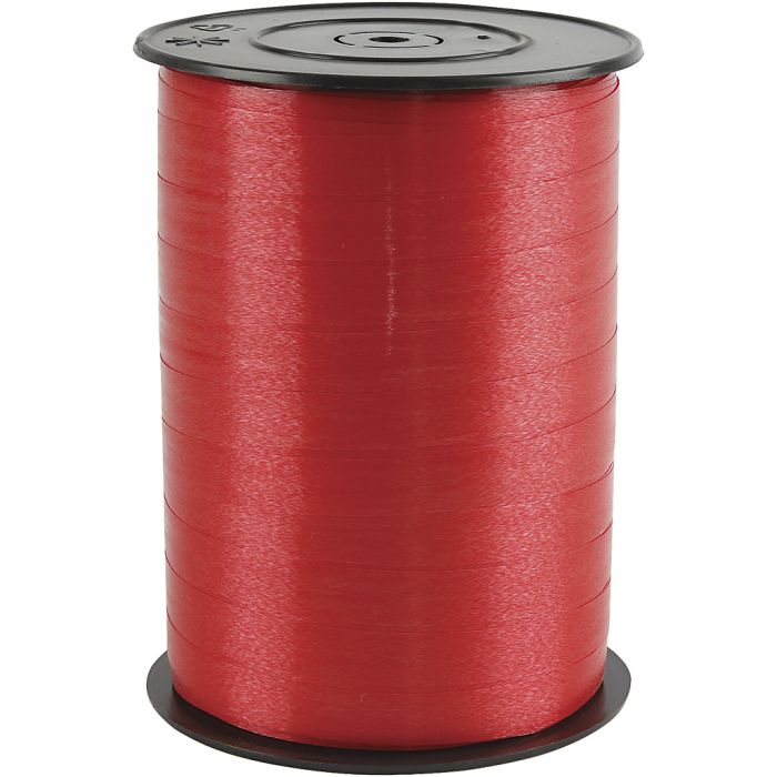 Kräuselband, B 10 mm, Glänzend, Rot, 250 m/ 1 Rolle