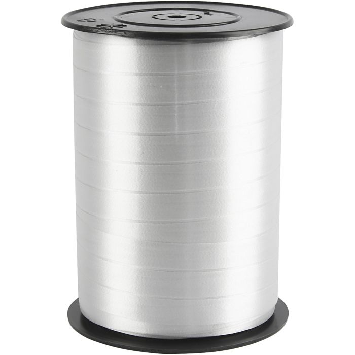 Kräuselband, B 10 mm, Glänzend, Silber, 250 m/ 1 Rolle