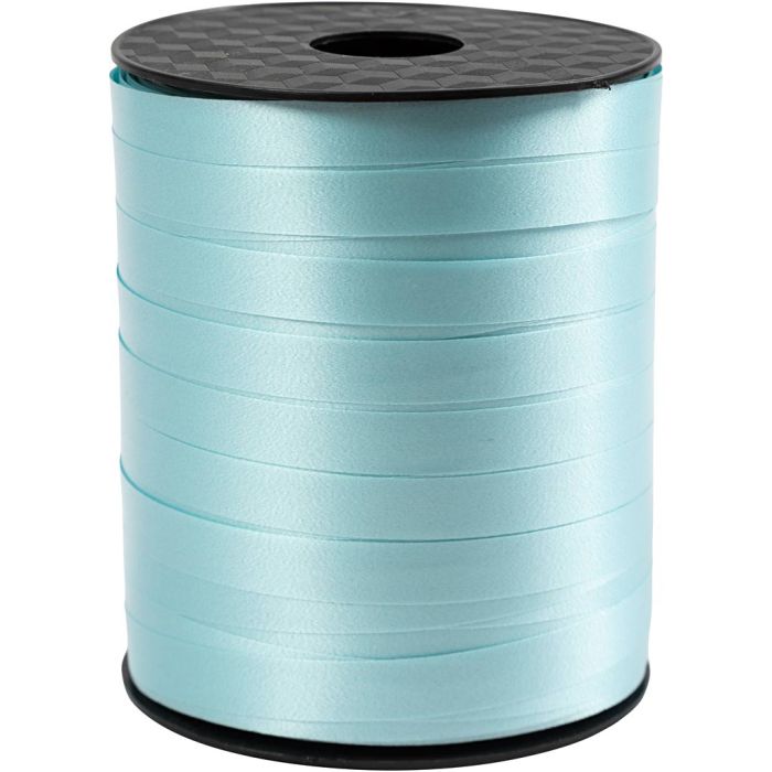 Kräuselband, B 10 mm, Glänzend, Helltürkis, 250 m/ 1 Rolle