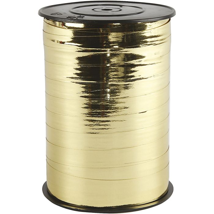 Kräuselband, B 10 mm, Glänzend,Metallic, Gold, 250 m/ 1 Rolle
