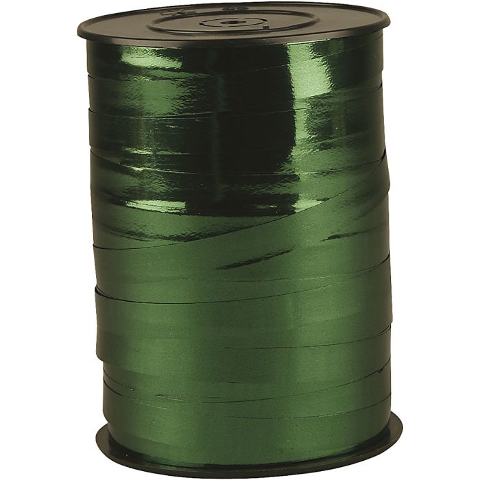 Kräuselband, B 10 mm, Glänzend,Metallic, Grün, 250 m/ 1 Rolle