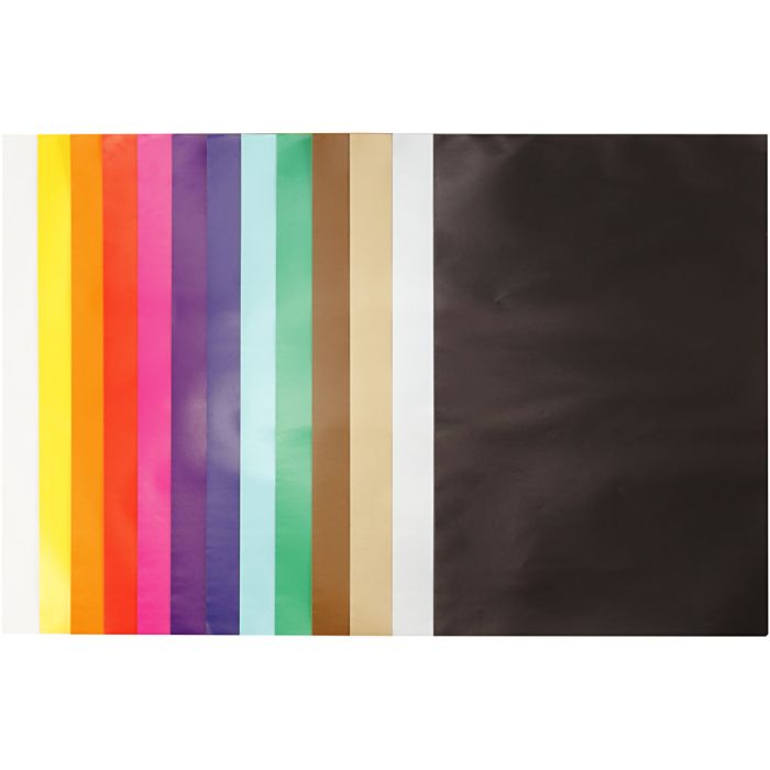 Glanzpapier, Blatt 24x32 cm, 80 g, Sortierte Farben, 50 Bl./ 1 Pck