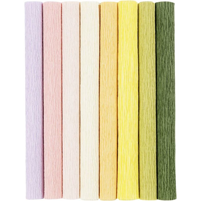 Krepppapier, Blatt 25x60 cm, Kreppanteil: 180%, 105 g, Pastellfarben, 8 Bl./ 1 Pck
