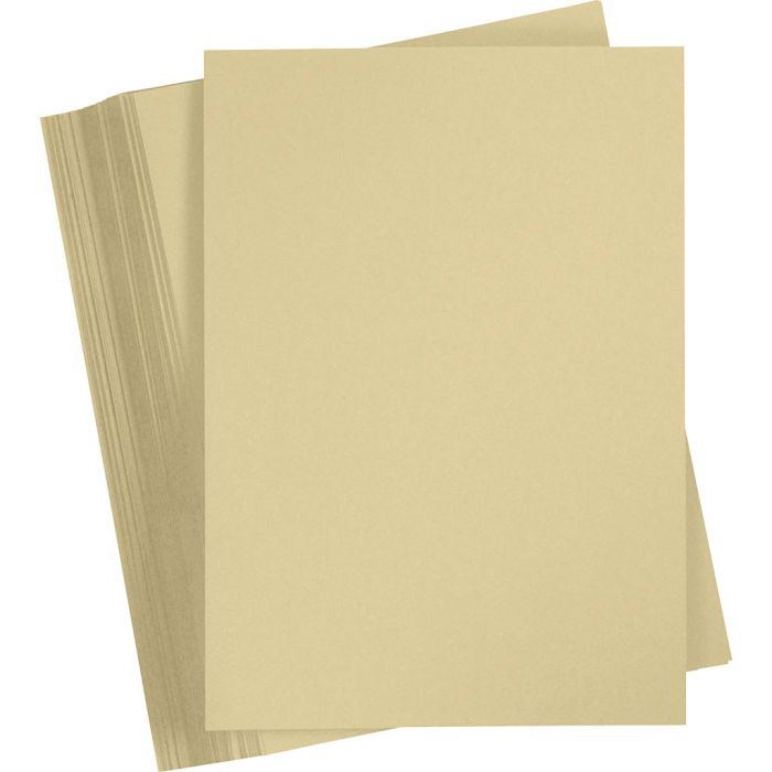 Bastelkarton, A4, Blatt 210x297 mm, 180 g, Beige, 100 Bl./ 1 Pck