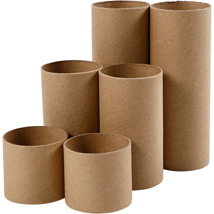 Papprollen, L 4,7+9,3+14 cm, D 5 cm, 6 Stk/ 1 Pck