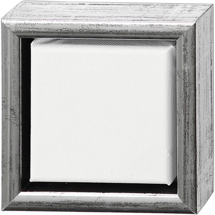 Leinwand mit Holzrahmen, Größe 10x10 cm, 360 g, Weiß, 6 Stk/ 1 Pck