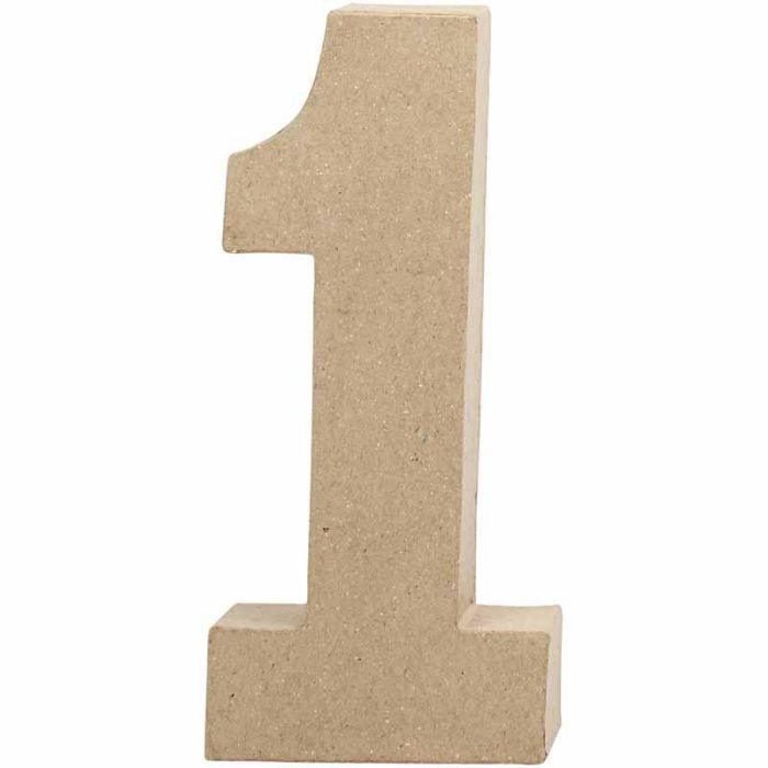 Zahl, 1, H 20,5 cm, B 9,5 cm, Dicke 2,5 cm, 1 Stk