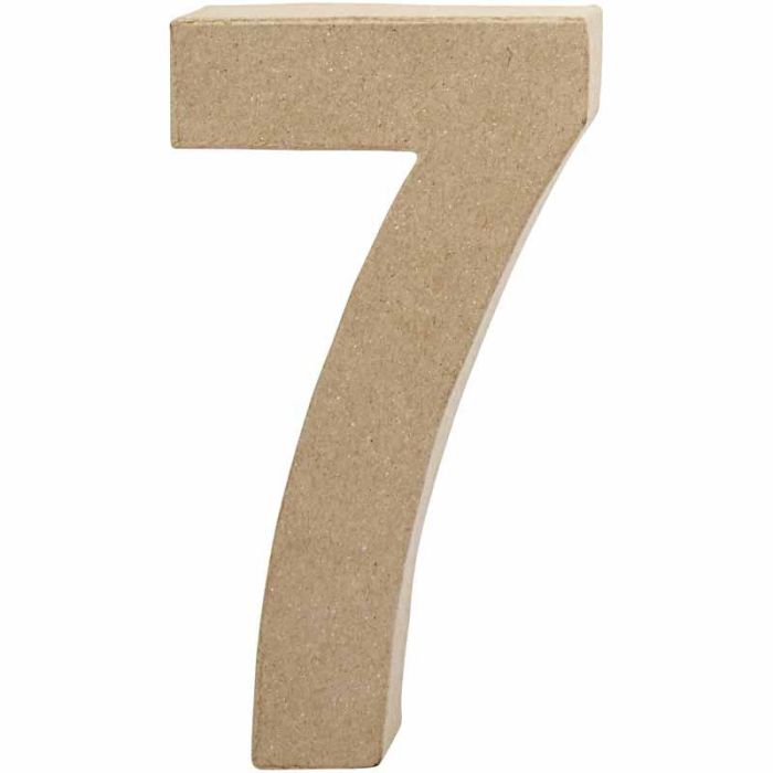 Zahl, 7, H 20,2 cm, B 11 cm, Dicke 2,5 cm, 1 Stk