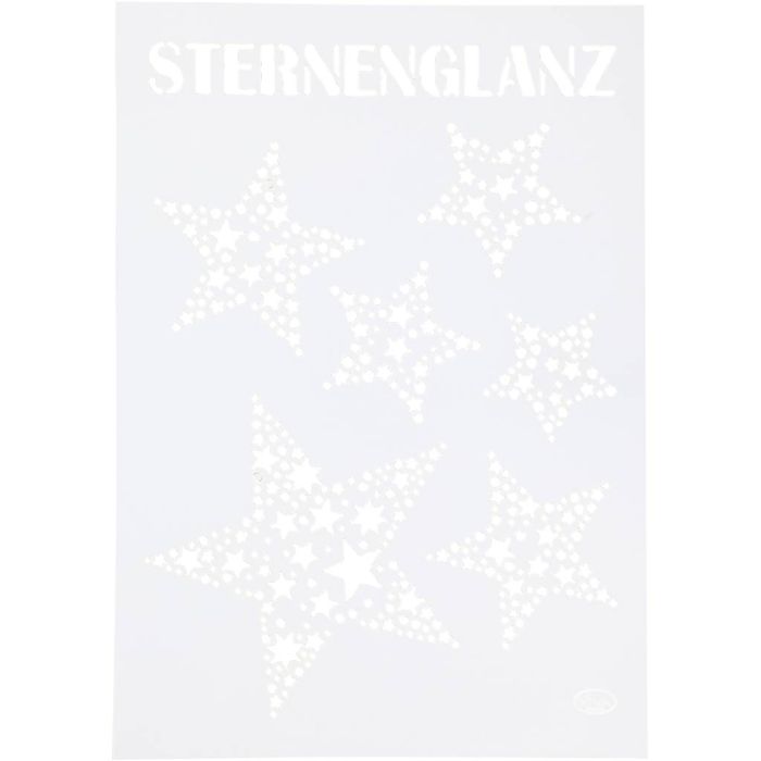 Schablone, Sterne, A4, Blatt 210x297 mm, 1 Stk