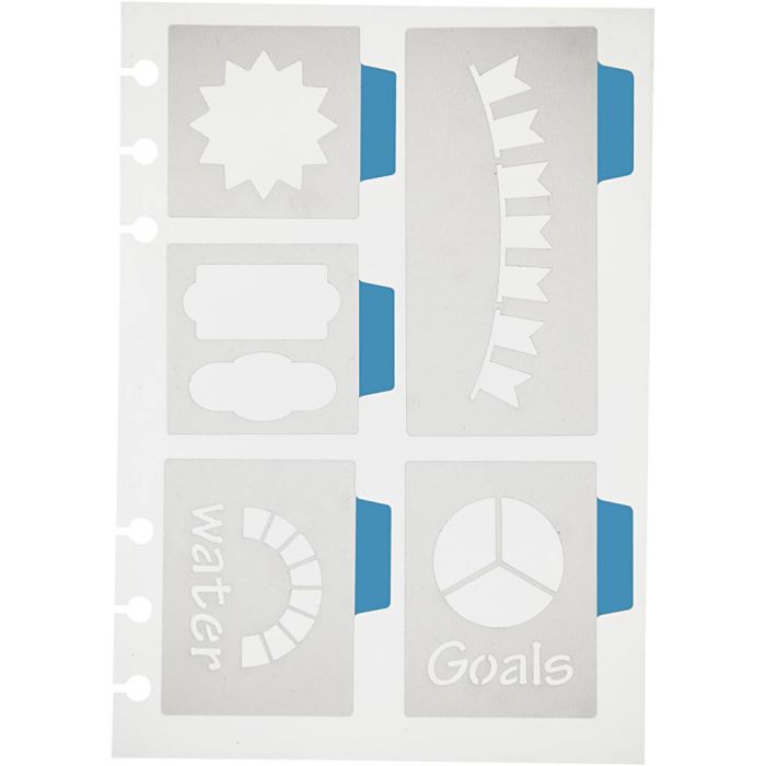Schablone, 5 große Motive, Blatt 12,5x17,5 cm, 1 Bl.