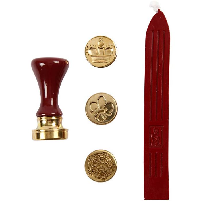 Siegel-Einsteigerset, Krone, Blume, franz.Lilie, D 18 mm, 1 Set