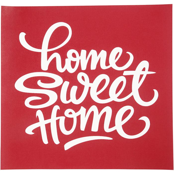 Siebdruck-Schablonen, home sweet home, Blatt 20x22 cm, 1 Bl.
