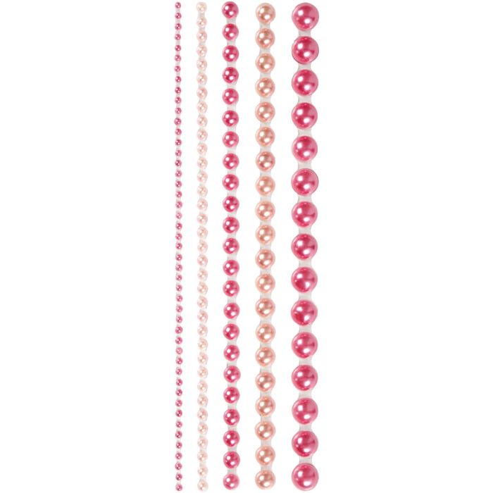 Halbperlen, Größe 2-8 mm, Pink, 140 Stk/ 1 Pck