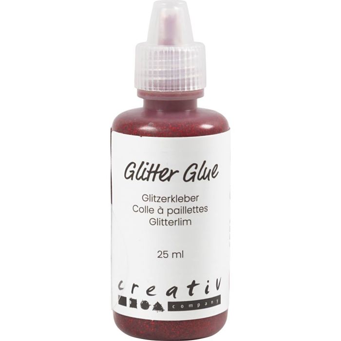 Glitzerkleber, Rot, 25 ml/ 1 Fl.
