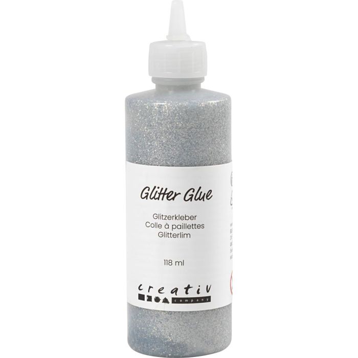 Glitzerkleber, Silber, 118 ml/ 1 Fl.