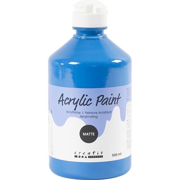 Acrylfarbe Matt, Primärblau, 500 ml/ 1 Fl.