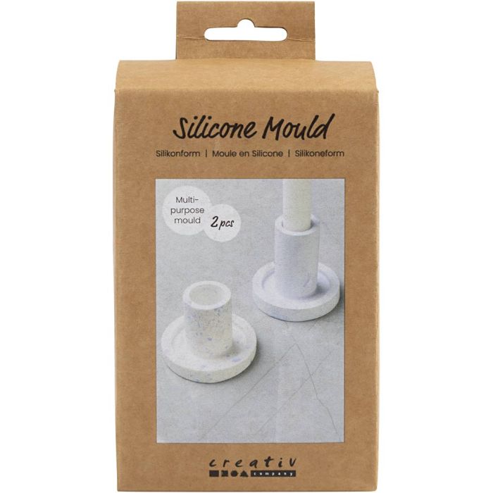 Silikonform, Kerzenhalter, H 6,5+7,5 cm, D 7,3 cm, 2 Stk/ 1 Pck