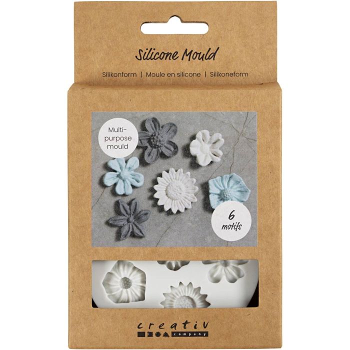 Silikonform, Blume, H 0,5 cm, L 1,5-2,5 cm, 1 Stk