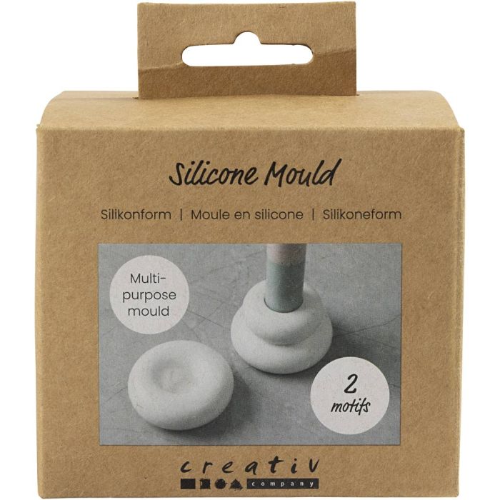 Silikonform, Donutförmige Kerzenhalter, H 2+3,8 cm, D 6+6,2 cm, Matt transparent, 1 Stk/ 1 Pck