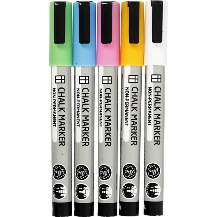 Kreidestifte, Strichstärke 1,2-3 mm, Kräftige Farben, 5 Stk/ 1 Pck