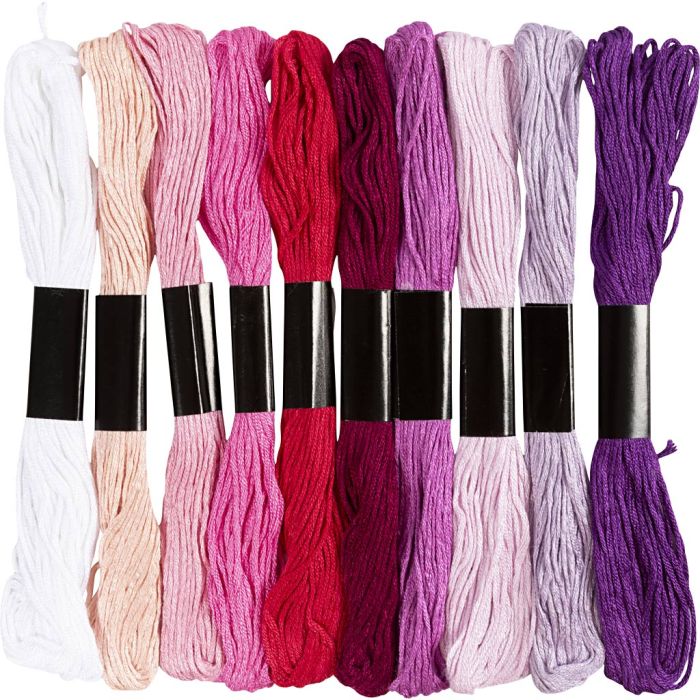 Stickgarn, Dicke 1 mm, Harmonie in Lila-Pink, 10x8 m/ 1 Pck