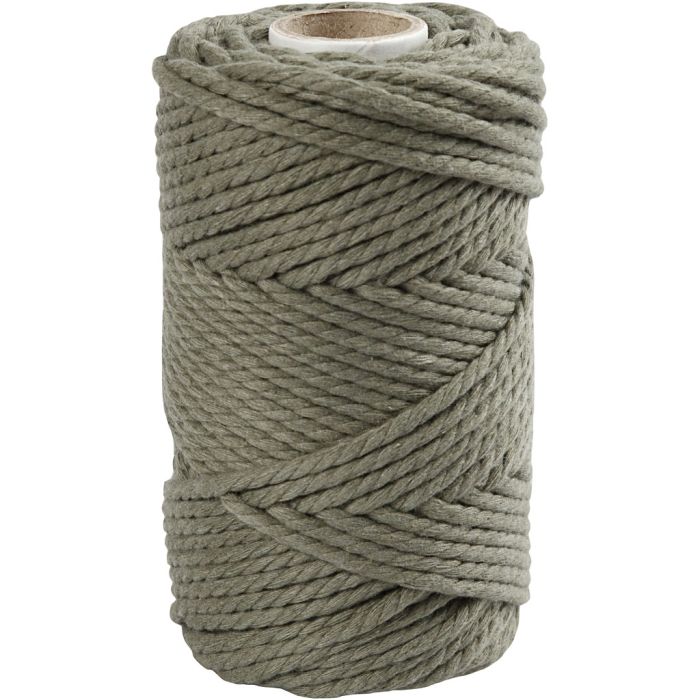 Makramée-Kordel, L 55 m, D 4 mm, Moosgrün, 330 g/ 1 Rolle