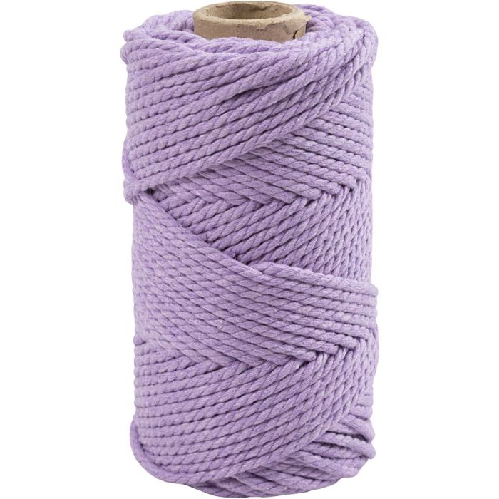 Makramée-Kordel, L 55 m, D 4 mm, Flieder, 330 g/ 1 Rolle