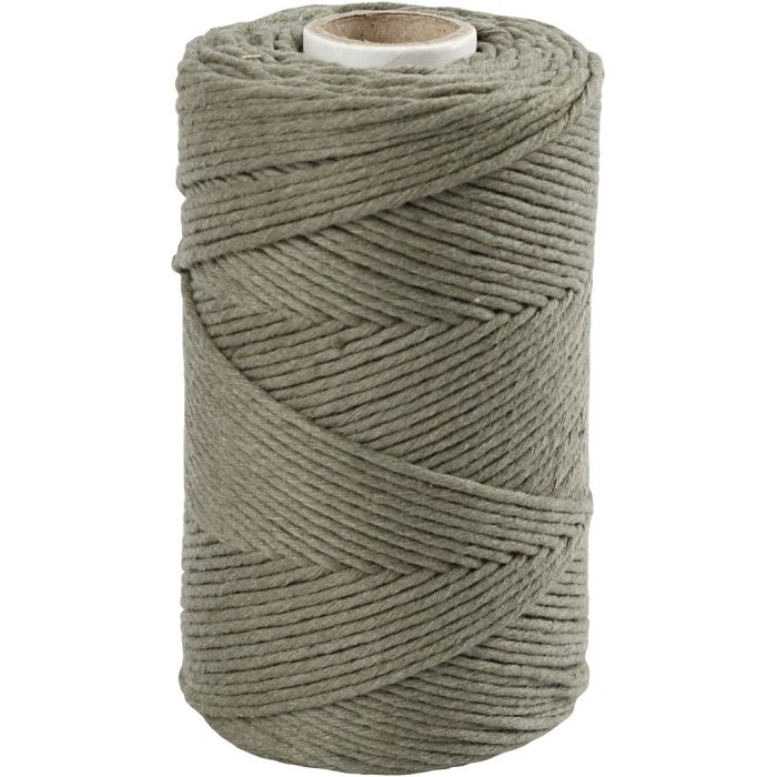 Makramée-Garn, L 198 m, D 2 mm, Moosgrün, 330 g/ 1 Rolle