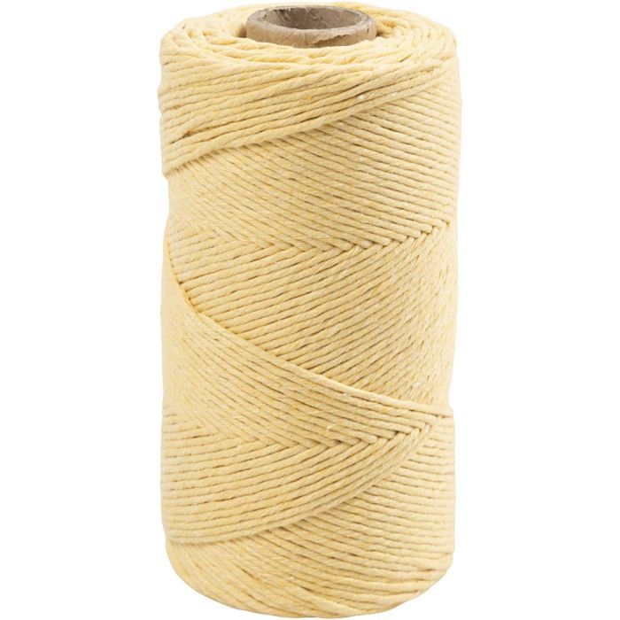 Makramée-Garn, L 198 m, D 2 mm, Hellgelb, 330 g/ 1 Rolle