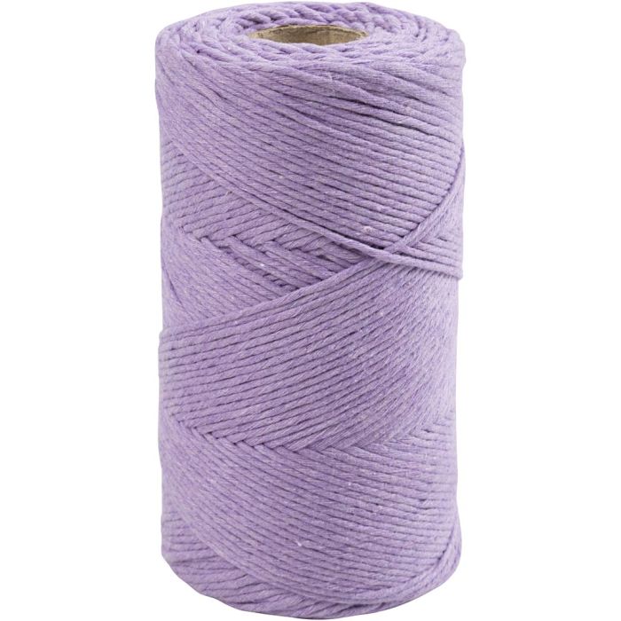Makramée-Garn, L 198 m, D 2 mm, Flieder, 330 g/ 1 Rolle