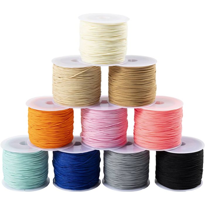 Polyesterschnur, Dicke 0,6 mm, Sort. Farben, 10x50 m/ 1 Pck