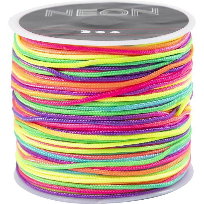 Makramée-Schnur, multicolor, Dicke 1 mm, Multicolor, 28 m/ 1 Rolle