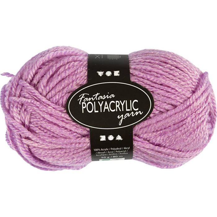 Fantasia Polyacryl Garn, L 80 m, Nadel 4,5-5, Rosa, 50 g/ 1 Knäuel