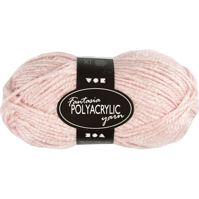 Fantasia Polyacryl Garn, L 80 m, Nadel 4,5-5, Rosa, 50 g/ 1 Knäuel
