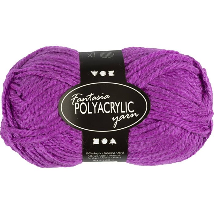 Fantasia Polyacryl Garn, L 80 m, Nadel 4,5-5, Zyklam, 50 g/ 1 Knäuel
