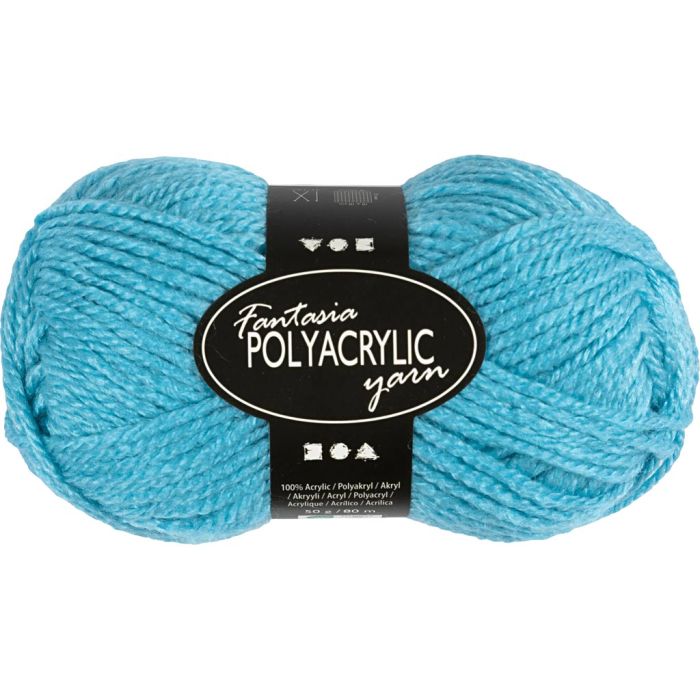 Fantasia Polyacryl Garn, L 80 m, Nadel 4,5-5, Türkis, 50 g/ 1 Knäuel