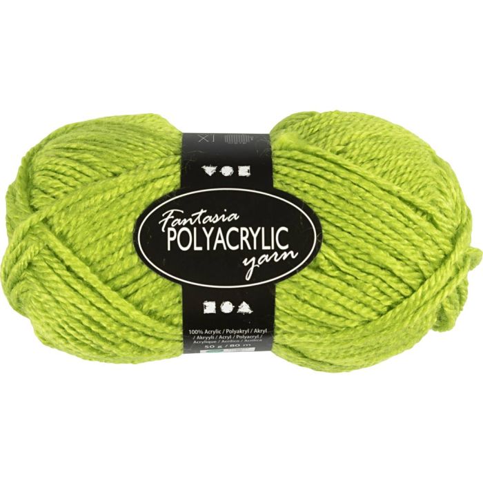 Fantasia Polyacryl Garn, L 80 m, Nadel 4,5-5, Hellgrün, 50 g/ 1 Knäuel