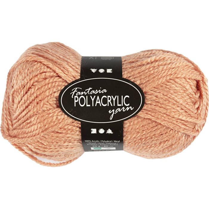 Fantasia Polyacryl Garn, L 80 m, Nadel 4,5-5, Hellrosa, 50 g/ 1 Knäuel
