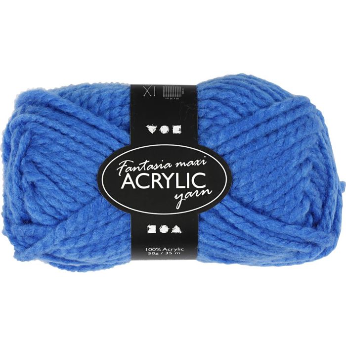 Fantasia Polyacryl-Wolle, L 35 m, Nadel 9-10, Blau, 50 g/ 1 Knäuel